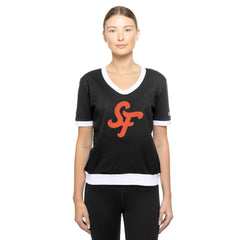 San Francisco Giants New Era Women's 2025 City Connect Rhinestone V-Neck T-Shirt - MLB