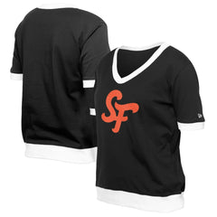 San Francisco Giants New Era Women's 2025 City Connect Rhinestone V-Neck T-Shirt - MLB