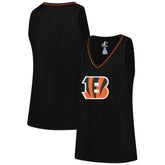 Cincinnati Bengals Logo Athletic Women's Plus Size Stellar Win V-Neck Tank Top Black | NFL