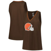 Cleveland Browns Logo Athletic Women's Plus Size Stellar Win V-Neck Tank Top Brown | NFL