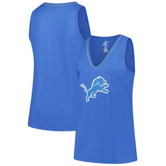 Detroit Lions Logo Athletic Women's Plus Size Stellar Win V-Neck Tank Top Blue | NFL