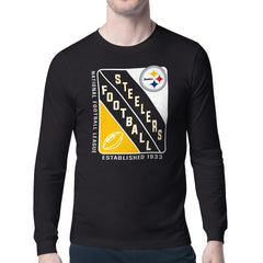 Pittsburgh Steelers Starter Shield Logo Long Sleeve T-Shirt Black | NFL