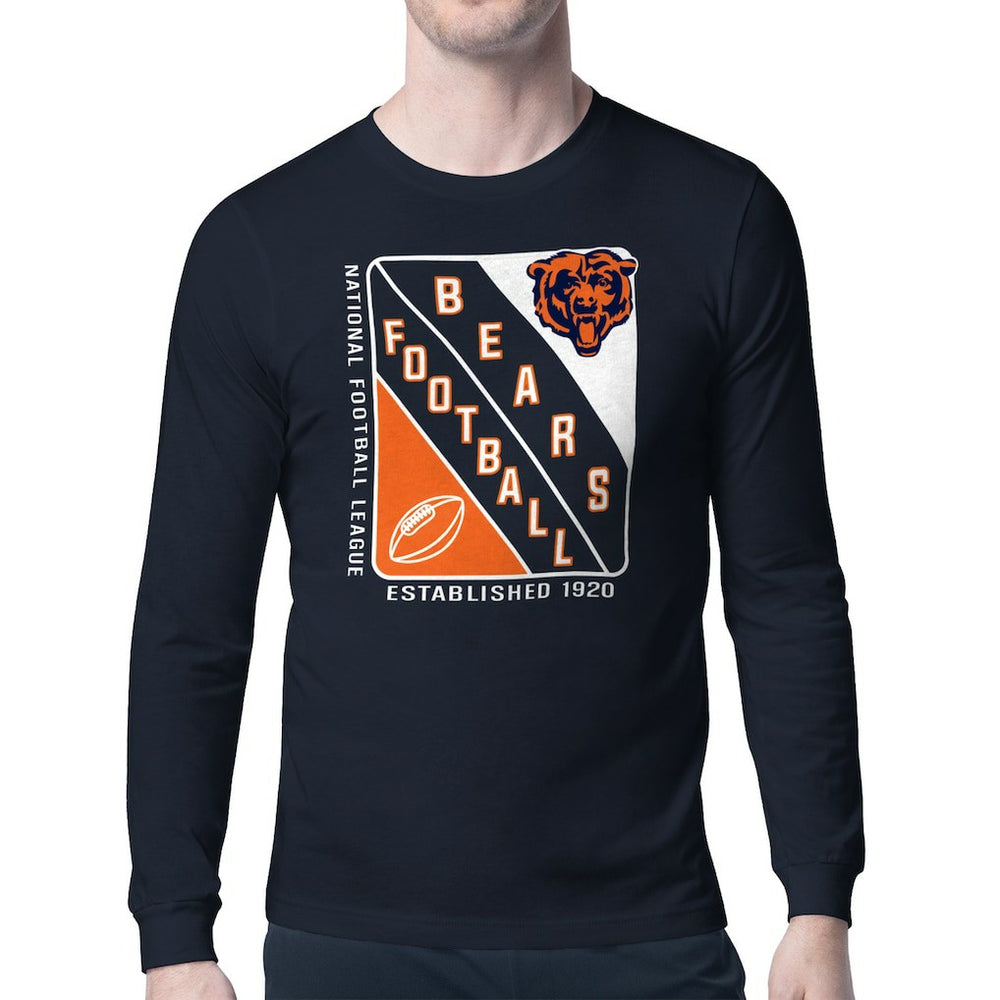 Chicago Bears Starter Shield Logo Long Sleeve T-Shirt Navy | NFL