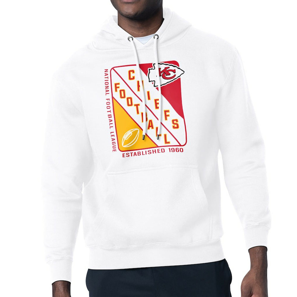 Kansas City Chiefs Starter Shield Logo Pullover Hoodie White | NFL