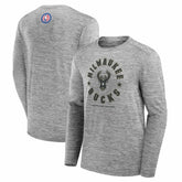 Milwaukee Bucks NBA Hoops for Troops Long Sleeve T-Shirt Heather Gray - NBA