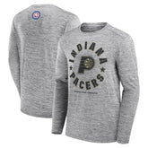 Indiana Pacers NBA Hoops for Troops Long Sleeve T-Shirt Heather Gray - NBA