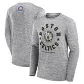 Boston Celtics NBA Hoops for Troops Long Sleeve T-Shirt Heather Gray - NBA
