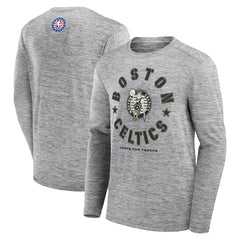 Boston Celtics NBA Hoops for Troops Long Sleeve T-Shirt Heather Gray - NBA