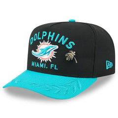 Miami Dolphins New Era 2025 NFL Draft On Stage A-Frame 59FIFTY Fitted Hat Black/Aqua | NFL