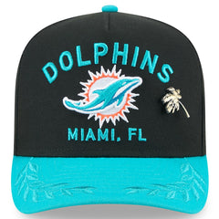 Miami Dolphins New Era 2025 NFL Draft On Stage A-Frame 59FIFTY Fitted Hat Black/Aqua | NFL