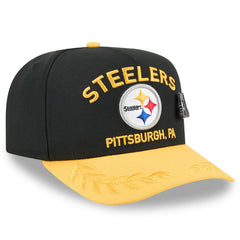 Pittsburgh Steelers New Era 2025 NFL Draft On Stage A-Frame 59FIFTY Fitted Hat Black/Gold | NFL