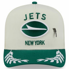 New York Jets New Era 2025 NFL Draft A-Frame 59FIFTY Fitted Hat Cream/Green | NFL