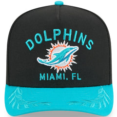 Miami Dolphins New Era 2025 NFL Draft A-Frame 9FIFTY Snapback Hat Black/Aqua | NFL
