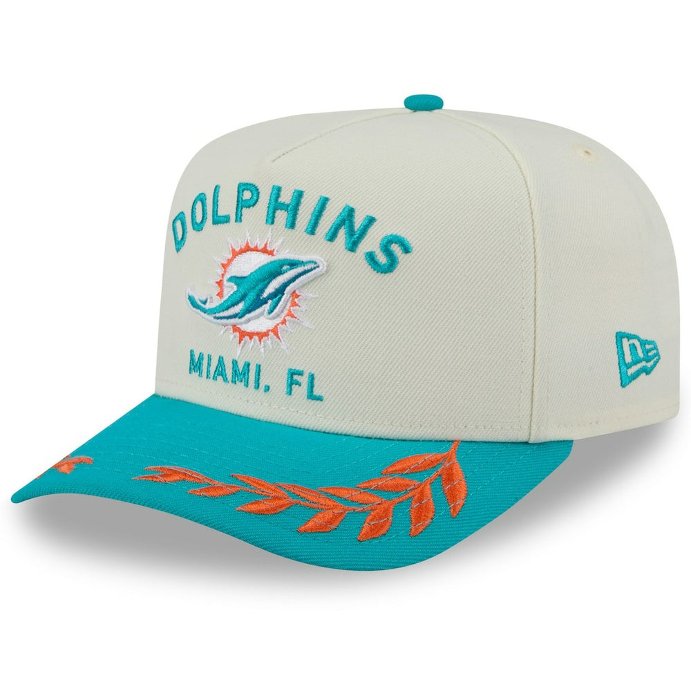 Miami Dolphins New Era 2025 NFL Draft A-Frame 9FIFTY Snapback Hat Cream/Aqua | NFL
