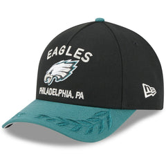 Philadelphia Eagles New Era 2025 NFL Draft 9FORTY A-Frame M-Crown Adjustable Hat Black/Midnight Green | NFL