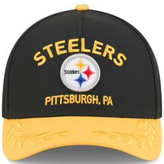 Pittsburgh Steelers New Era 2025 NFL Draft 9FORTY A-Frame M-Crown Adjustable Hat Black/Gold | NFL