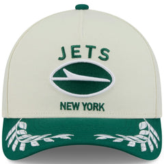 New York Jets New Era 2025 NFL Draft 9FORTY A-Frame M-Crown Adjustable Hat Cream/Green | NFL