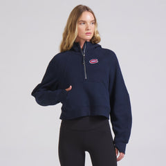 Montreal Canadiens lululemon Women's Scuba Oversized Half-Zip Hoodie - True Navy - NHL