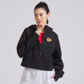 Chicago Blackhawks lululemon Women's Scuba Oversized Half-Zip Hoodie - Black - NHL