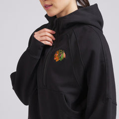 Chicago Blackhawks lululemon Women's Scuba Oversized Half-Zip Hoodie - Black - NHL