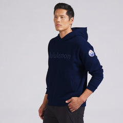 Edmonton Oilers lululemon Steady State Pullover Hoodie - True Navy - NHL