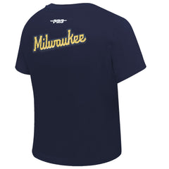 Milwaukee Brewers Pro Standard Women's Game Day Classics Baby Doll Cropped T-Shirt - MLB
