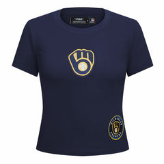 Milwaukee Brewers Pro Standard Women's Game Day Classics Baby Doll Cropped T-Shirt - MLB