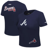 Atlanta Braves Pro Standard Women's Game Day Classics Baby Doll Cropped T-Shirt - MLB