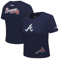 Atlanta Braves Pro Standard Women's Game Day Classics Baby Doll Cropped T-Shirt - MLB