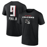 Michael Penix Jr. Atlanta Falcons Name & Number Team Wordmark T-Shirt Black | NFL