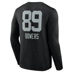 Brock Bowers Las Vegas Raiders Name & Number Team Wordmark Long Sleeve T-Shirt Black | NFL