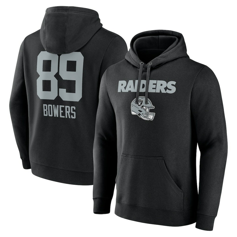 Brock Bowers Las Vegas Raiders Name & Number Team Wordmark Pullover Hoodie Black | NFL