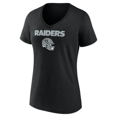 Brock Bowers Las Vegas Raiders Women's Name & Number Team Wordmark V-Neck T-Shirt Black | NFL