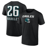 Saquon Barkley Philadelphia Eagles Name & Number Team Wordmark T-Shirt Black | NFL