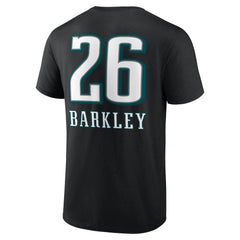 Saquon Barkley Philadelphia Eagles Name & Number Team Wordmark T-Shirt Black | NFL