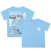 Argentina National Team Vive La Fete Youth Impressions Artwork T-Shirt Light Blue - FIFA World CUP