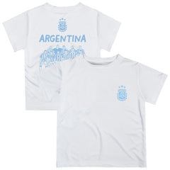 Argentina National Team Vive La Fete Youth Impressions Artwork Icons T-Shirt White - FIFA World CUP