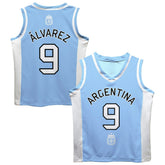 Julián Álvarez Argentina National Team Vive La Fete Mesh Basketball Jersey Light Blue - FIFA World CUP