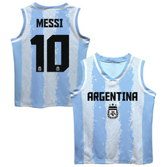 Lionel Messi Argentina National Team Vive La Fete Mesh Basketball Jersey Light Blue - FIFA World CUP