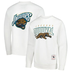 Jacksonville Jaguars Duval Classic Logos Pullover Sweatshirt White | Mitchell & Ness