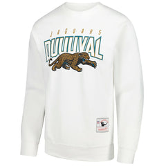 Jacksonville Jaguars Duval Classic Logos Pullover Sweatshirt White | Mitchell & Ness