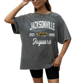 Jacksonville Jaguars Gameday Couture Women's Throwback Oversized Snow Wash T-Shirt Grey | NFL