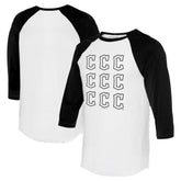 Cleveland Guardians Tiny Turnip Women's Logo Grid 3/4 Sleeve Raglan T-Shirt - MLB