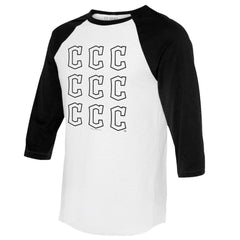 Cleveland Guardians Tiny Turnip Women's Logo Grid 3/4 Sleeve Raglan T-Shirt - MLB
