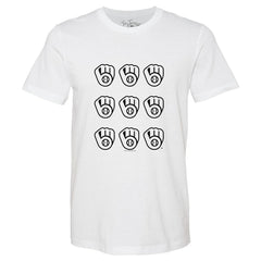 Milwaukee Brewers Tiny Turnip Women's Logo Grid T-Shirt - MLB