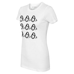 Baltimore Orioles Tiny Turnip Women's Logo Grid T-Shirt - MLB