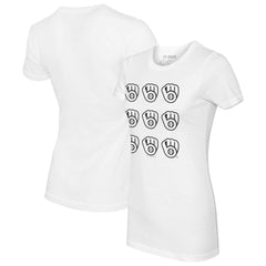 Milwaukee Brewers Tiny Turnip Women's Logo Grid T-Shirt - MLB