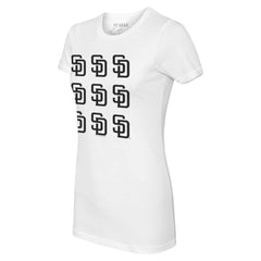 San Diego Padres Tiny Turnip Women's Logo Grid T-Shirt - MLB