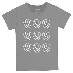 Milwaukee Brewers Tiny Turnip Youth Logo Grid T-Shirt - MLB