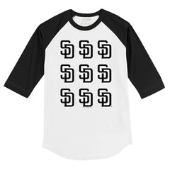 San Diego Padres Tiny Turnip Youth Logo Grid Raglan 3/4-Sleeve T-Shirt - MLB